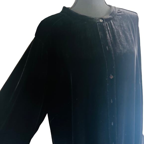 Eileen Fisher - Velvet Mandarin Collar Long Shirt NWOT -  XXL - Picture 5 of 9